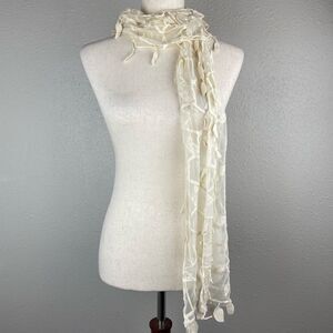Ivory Sheer Scarf EUC